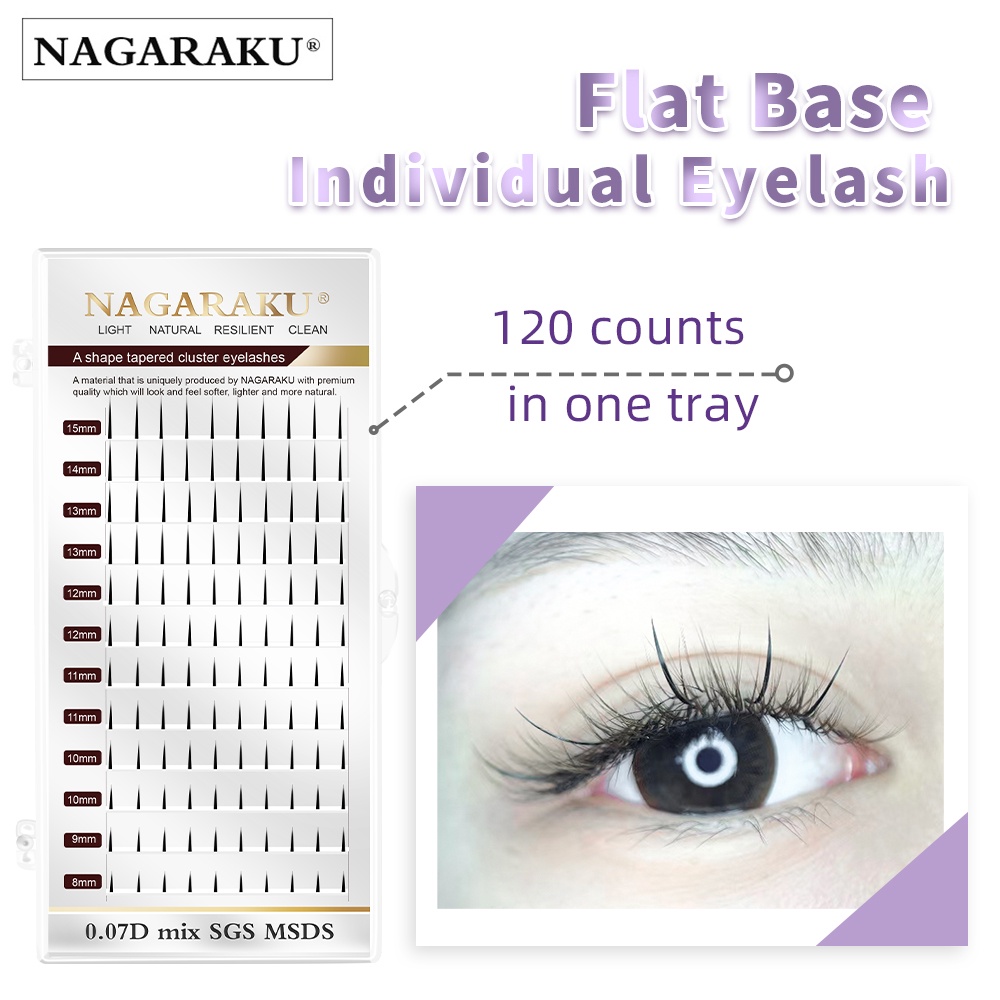 Nagaraku Spikes Tapered A Shape Eyelash Extensions Flat Self Grafting