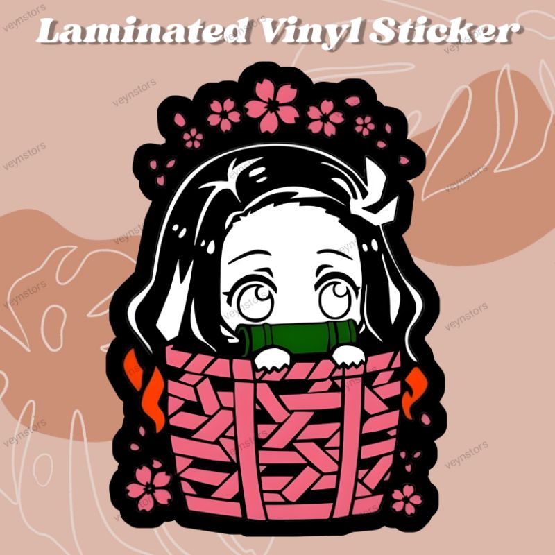 Demon Slayer Nezuko Kamado Peeker Laminated Vinyl Sticker Shopee