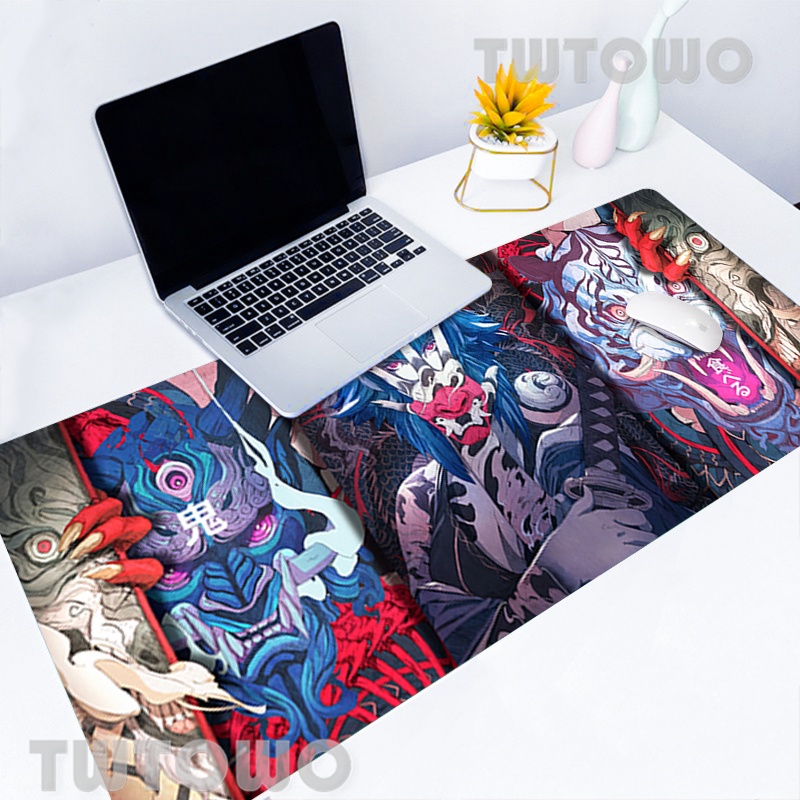 Japan Samurai Oni Mask Mousepad Mouse Pad Mousepad Mousepads Desk Mat