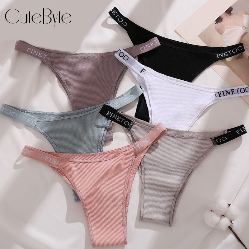 Cutebyte Pcs Set Women Thongs Fashion Letter Cotton Panty Female