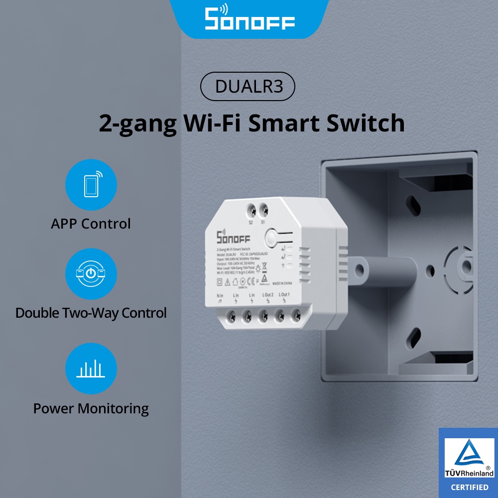 Sonoff Dualr Dualr Lite Dual Relay Two Way Power Metering Smart