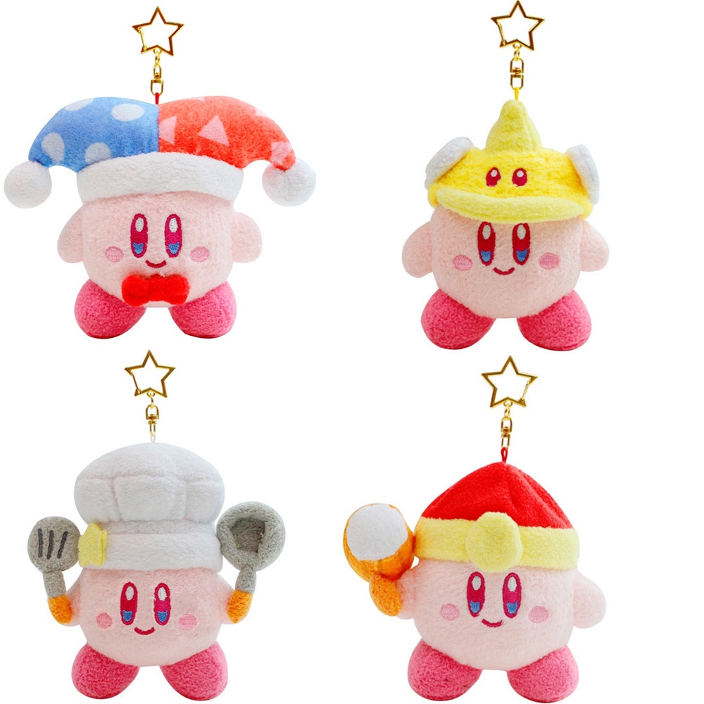 10CM Cute Cartoon Star Kirby Plush Doll Toy Pink Clown Kirby Chef Kirby