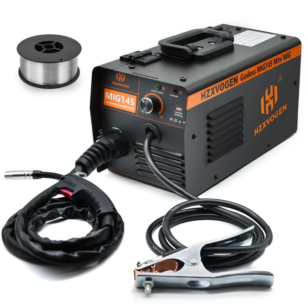 HZXVOGEN No Gas MIG Welding Machine MIG145 Gasless Welder Set With 1KG