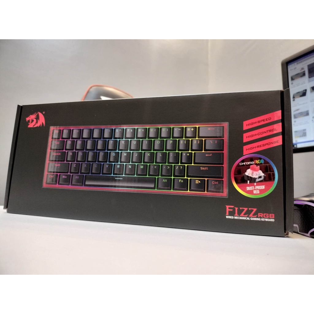 Redragon K Fizz Wired Rgb Gaming Keyboard Black Red Switch