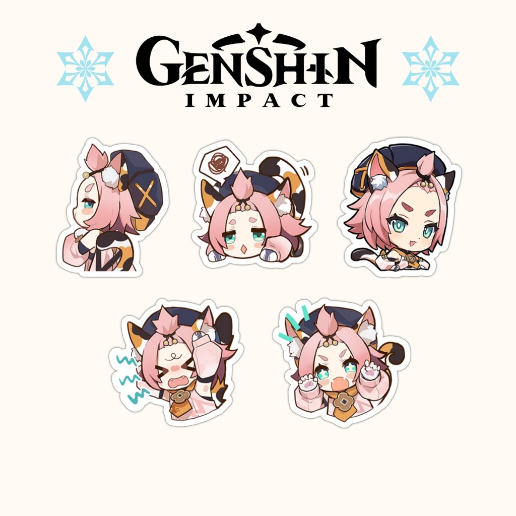 Genshin Impact Diona Sticker Set 5pcs Shopee Philippines