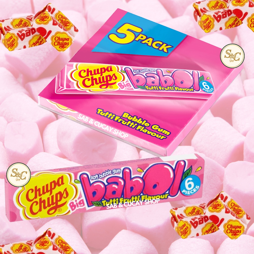 Chupa Chups Big Babol Tutti Frutti Flavour Soft Bubble Gum Shopee