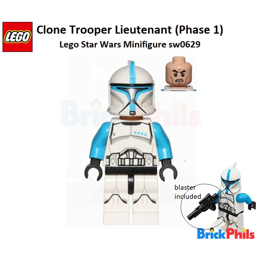 Lego Star Wars Minifigure Sw0629 Clone Trooper Lieutenant Phase 1