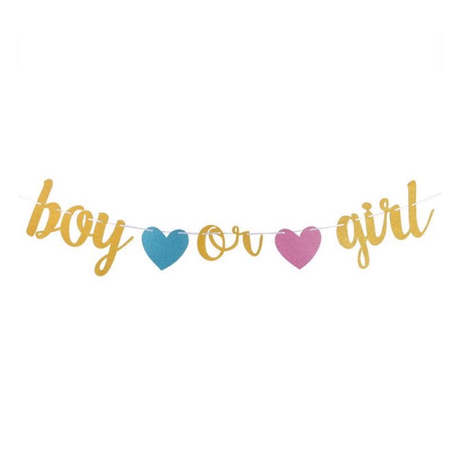 Boy Or Girl Gender Reveal Balloon Set Blue Pink Rain Curtain 36inch