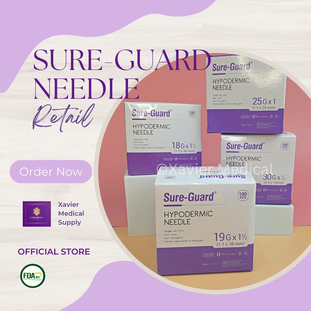 SURE GUARD Hypodermic Needles Retail Sold Per Box Shopee Philippines