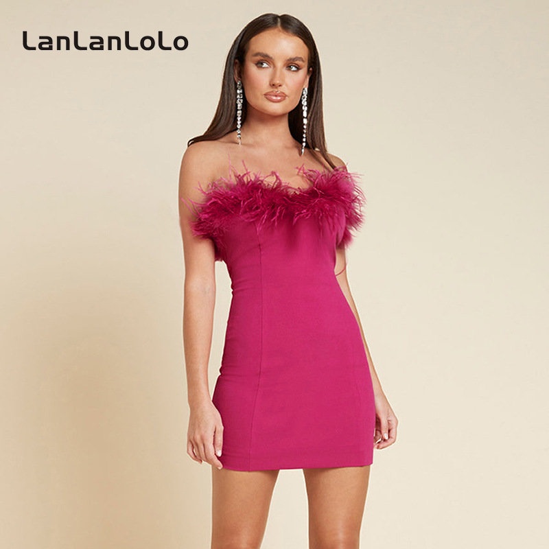 LanLanLoLo Women S 2023 Solid Color V Neck Off Shoulder Furry Trimmed