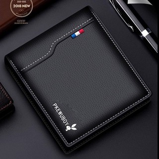 Men S Leather Short Wallet Multiple Clip Wallet Multiple Card Bag