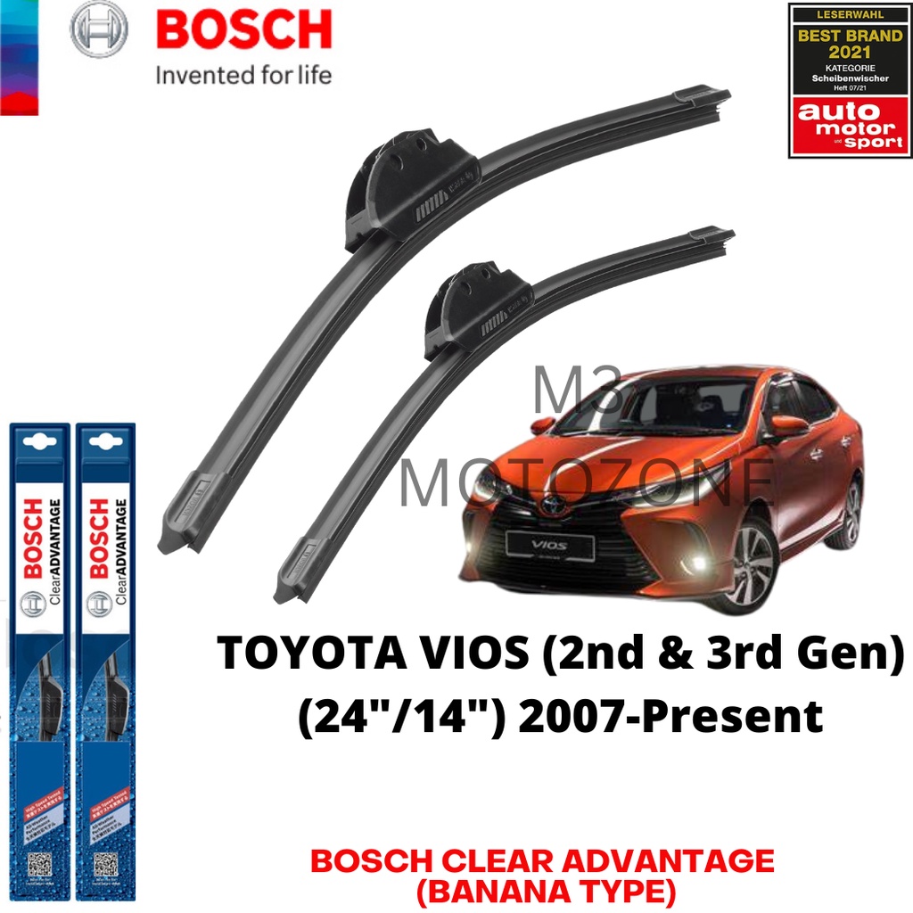 Bosch Clear Advantage Wiper Blade Set For Toyota Vios 2007 Present 24