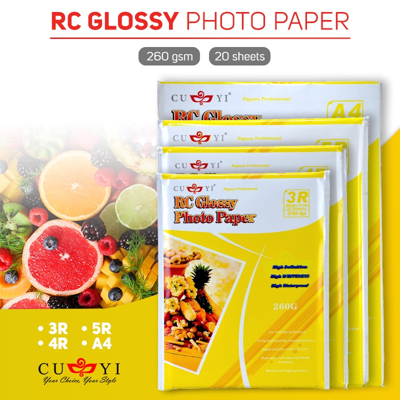 Quaff Rc Glossy Photo Paper Gsm With Back Print A R R R