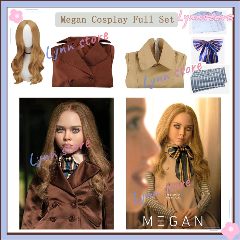 Adult M3GAN Cosplay Costume Wig Megan Coat AI Doll Robots Cosplay Dress