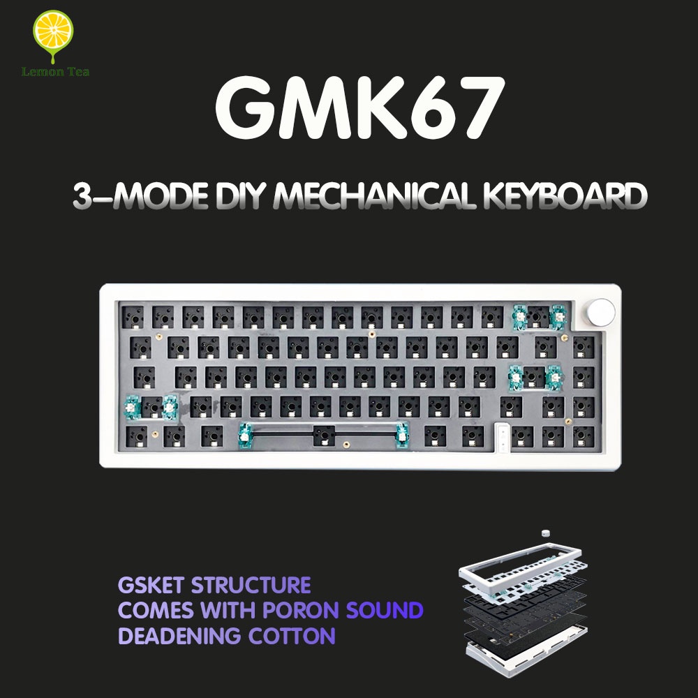 In Stock Gmk67 3 Mode Diy Mechanical Keyboard Kit Hot Swappable Rgb