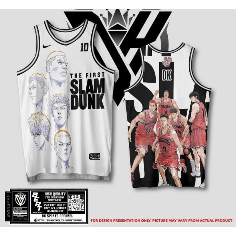 Basketball Jersey Anime Slam Dunk Full Sublimation Design White