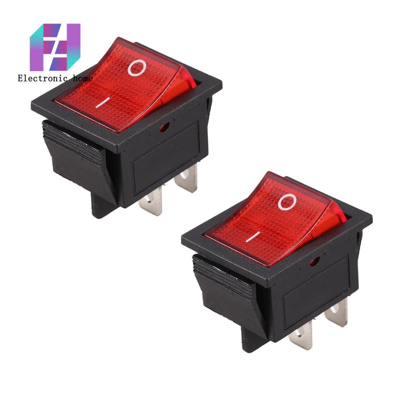 X Red Light Illuminated Pin Dpst On Off Snap In Rocker Switch A