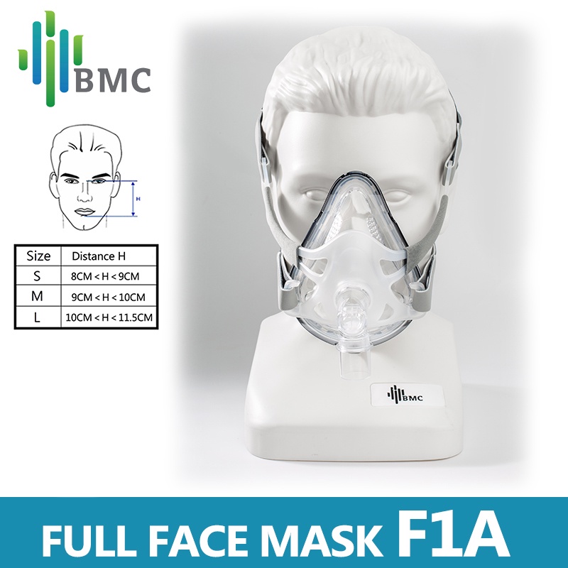 BMC Medical F1A Full Face Mask Fm1A For Cpap Bipap Machine Copd Snoring