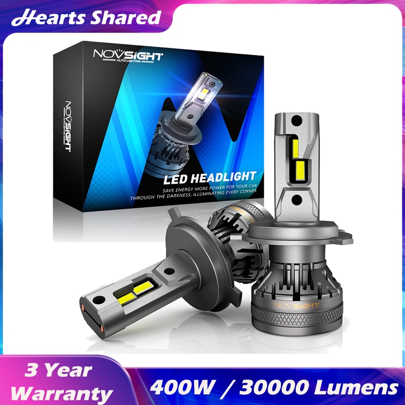 Novsight N37 H4 H11 LED Headlight Light Bulb 400W 30000LM 6500K