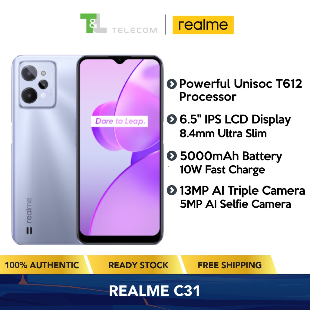 GLOBAL VERSION Realme C31 4GB 64GB Dual SIM 4G LTE Powerful