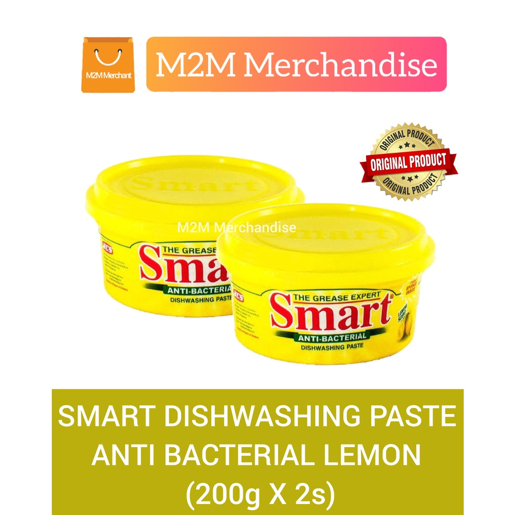 SMART DISHWASHING PASTE ANTI BACTERIAL LEMON 200g X 2s Shopee