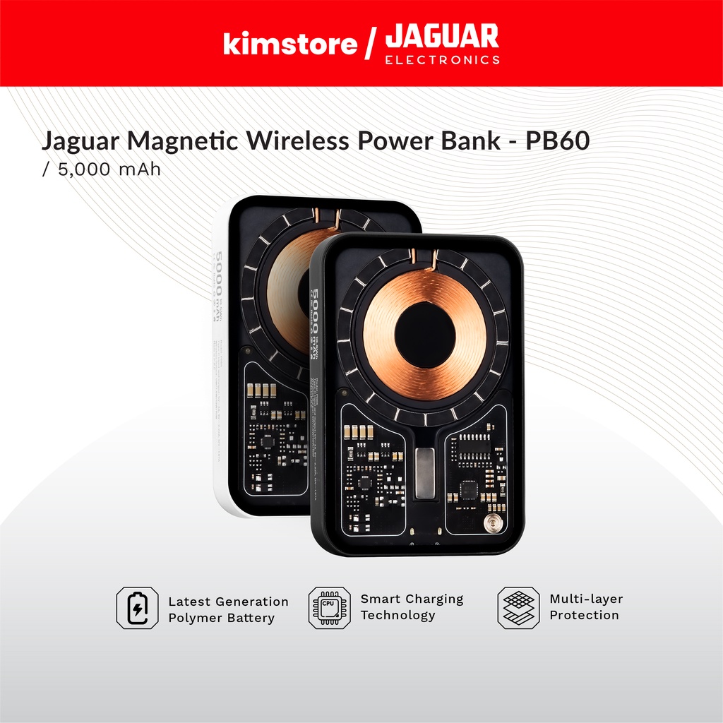 Jaguar Electronics Magnetic Wireless Power Bank PB65 PD20W Fast