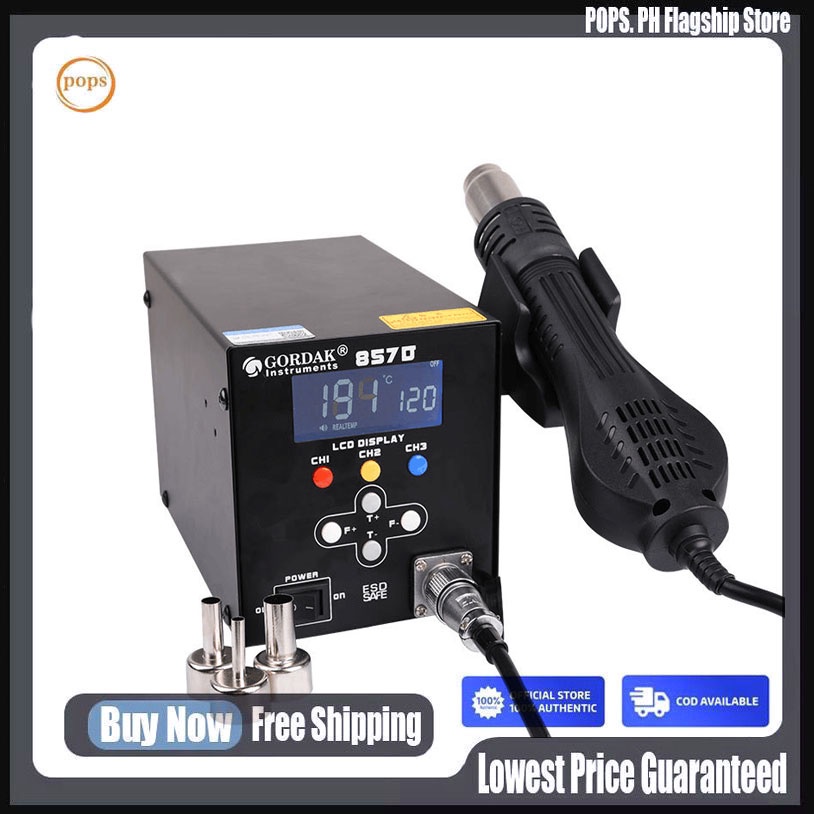 Gordak 857D 1000W Rework Station Hot Air Soldering Station Pull Gun