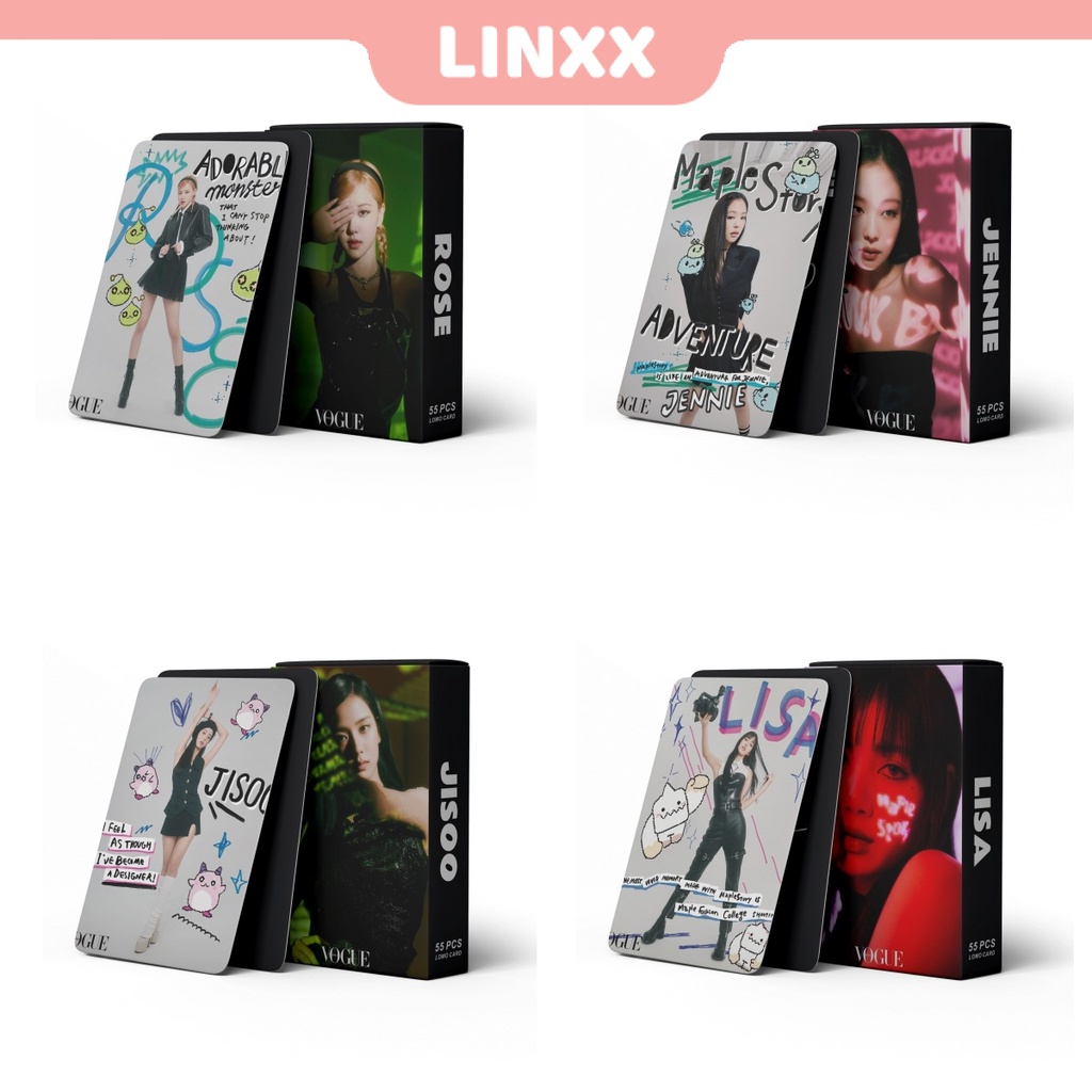 LINXX 55 Pcs LISA ROSE JENNIE JISOO VOGUE Album Lomo Card Kpop