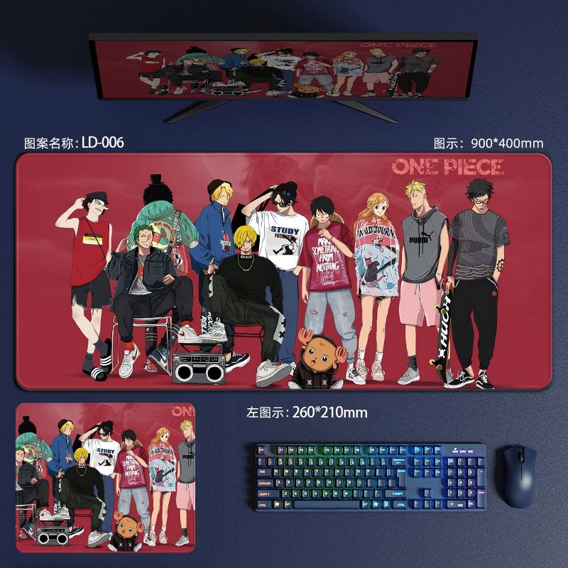 One Piece Mouse Pad Oversized Luffy Zoro Ace Keyboard Two Dimensional