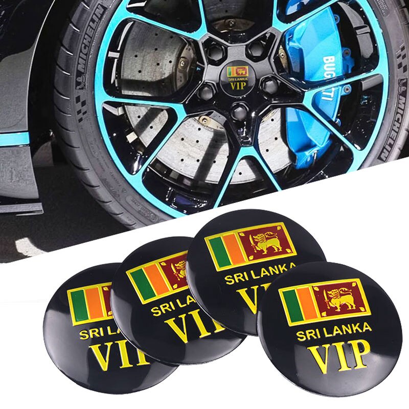 4pcs 56mm SRILANKA LOGO Car Wheel Center Hub Cap Sticker Cover Metal