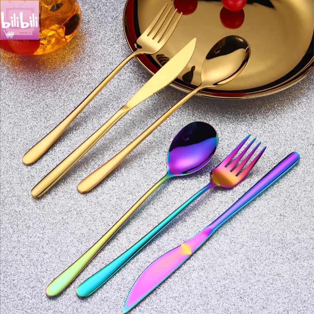 High Quality In Korean Stainless Steel Creative Metal Knife Spoon