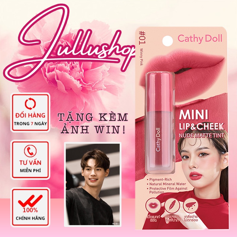 Cathy DOLL MAKEUP MINI LIP CHEEK NUDE MATTE TINT 2 1g Super MATTE
