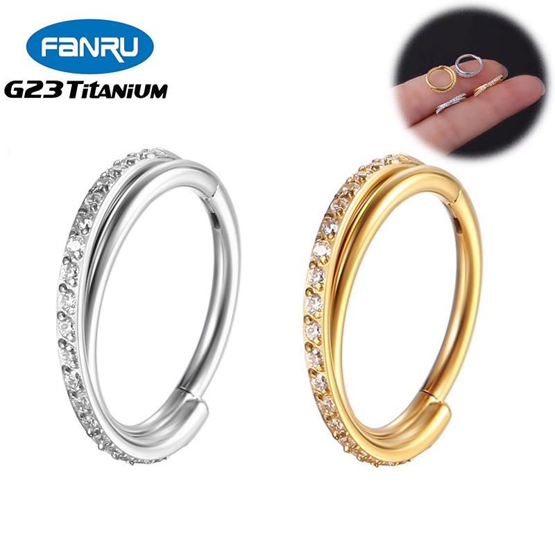 G Titanium G Piercing Conch Cartilage Earrings Zircon Nose Rings