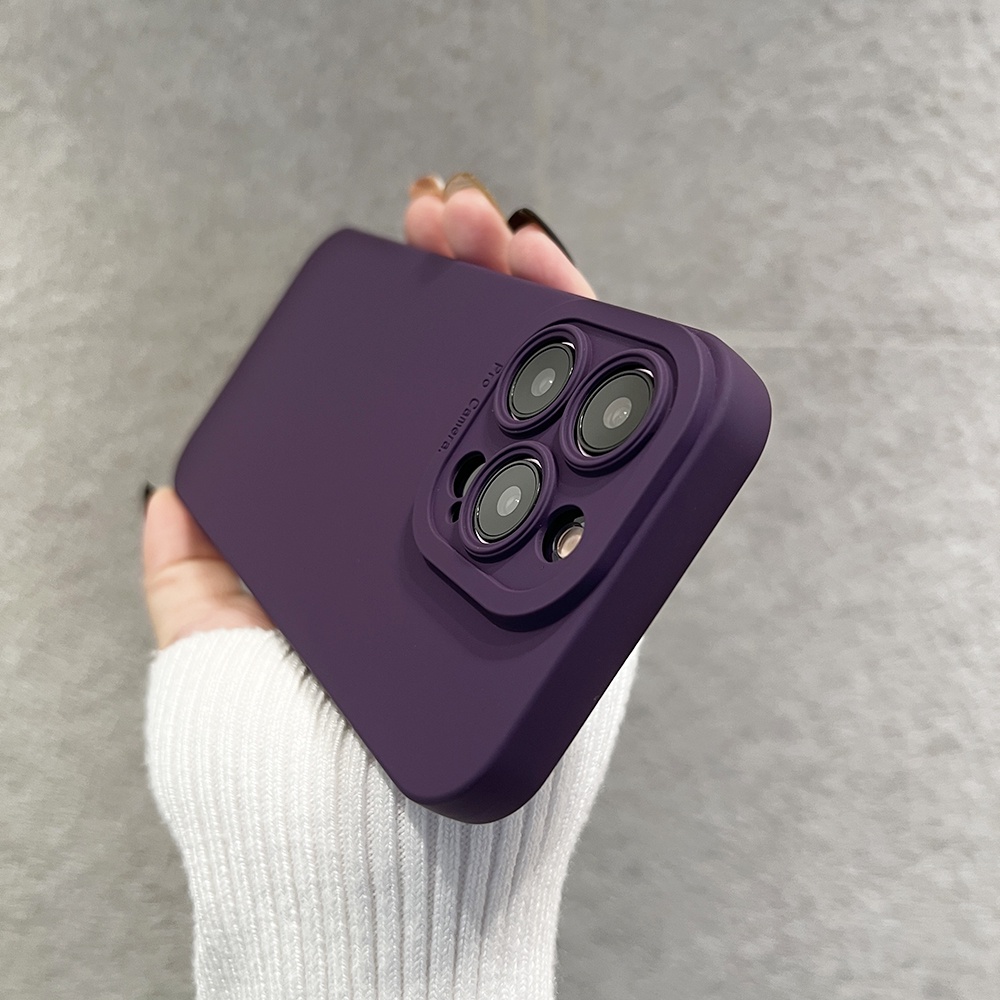 Casing Dark Purple Skin Feel Matte Silicone Soft Case Compatible With