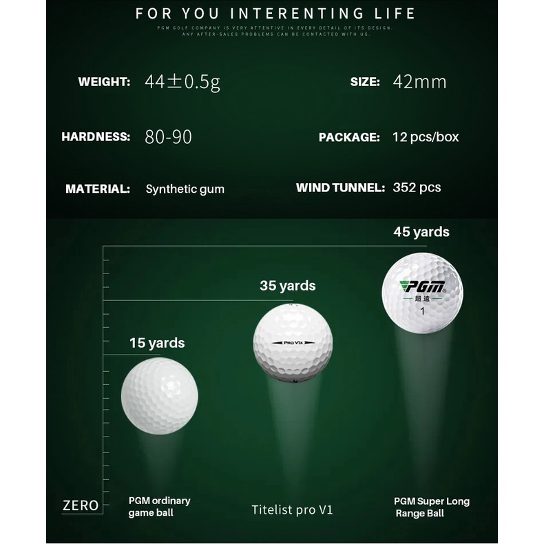 PGM New Technology High Elasticity White Two Layer Golf Ball A Grade