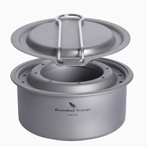 Boundless Voyage Camping Alcohol Stove Ultralight Titanium Wood Burning