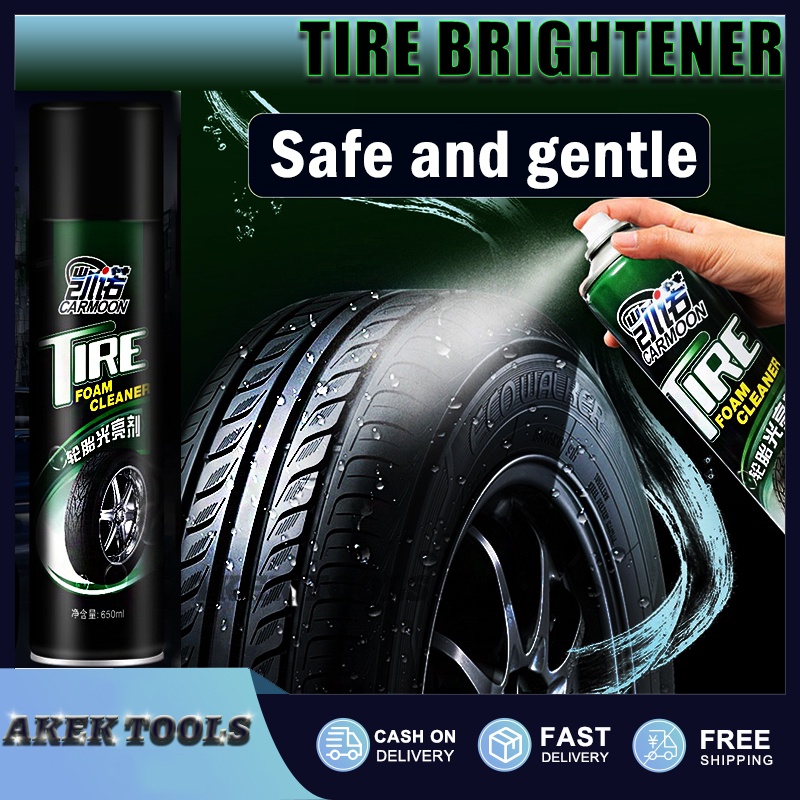 Tire Foam Cleaner 650ML Black Tire Wax Lotion High Gloss Spray Cleaner