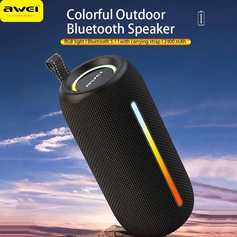 Awei Y Portable Outdoor Bluetooth Speakers With Rgb Light Hifi