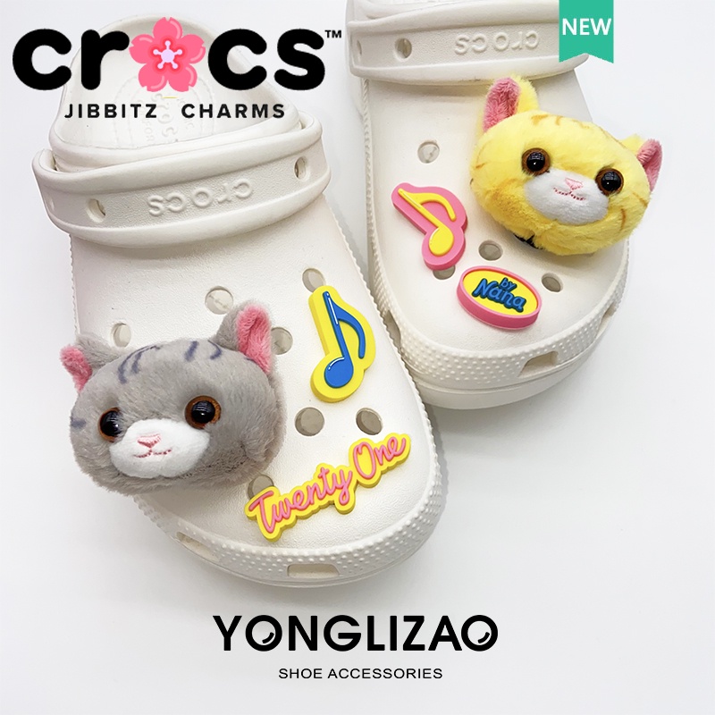 Jibbitz Crocs Charms Shoe Buckle Hole Shoe Accessories Plush Cat Cute