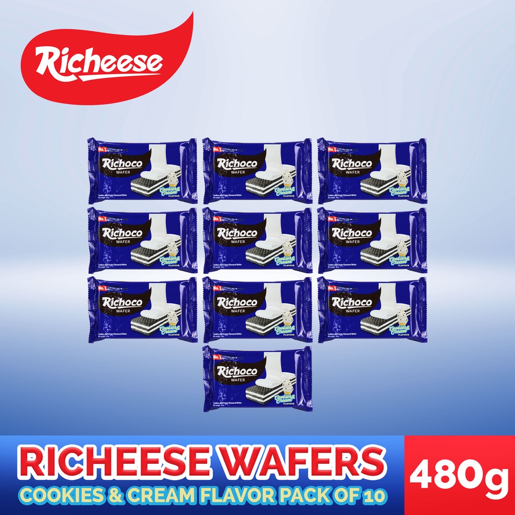 Richoco Cookies Cream Wafer 48g By 10s Shopee Philippines