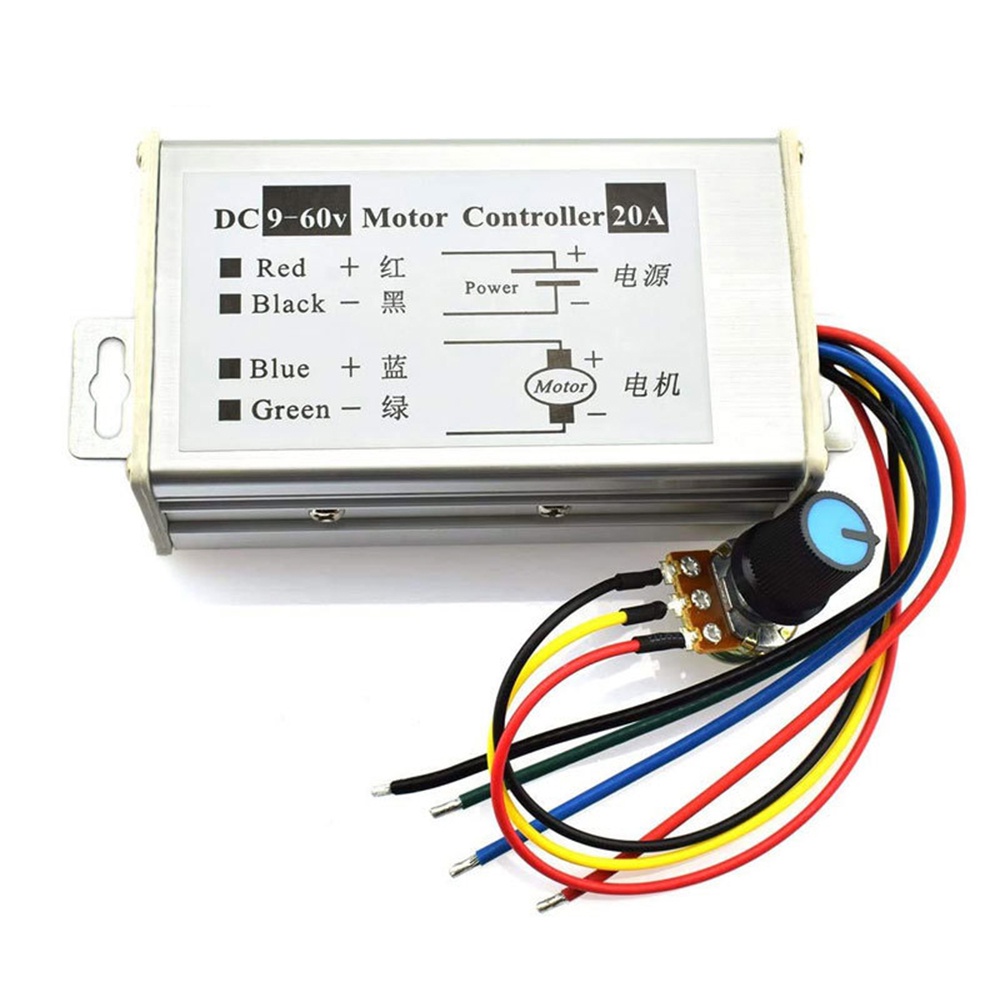 DC 9V 12V 24V 48V 60V 20A Reversible PWM Motor Speed Controller