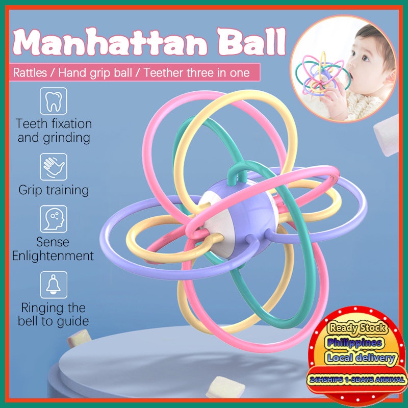 Baby Manhattan Ball Bpa Free Teether Sound Rattles Develop Intelligence