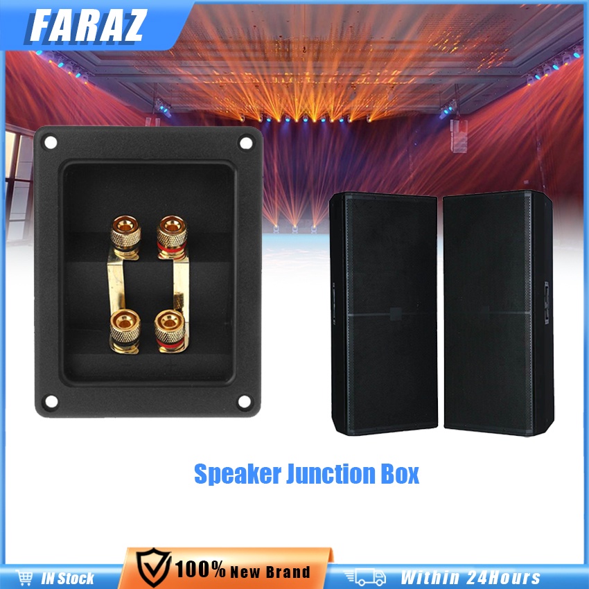 Speaker Connector Box Terminal Binding Posts Recessed Gold Banana