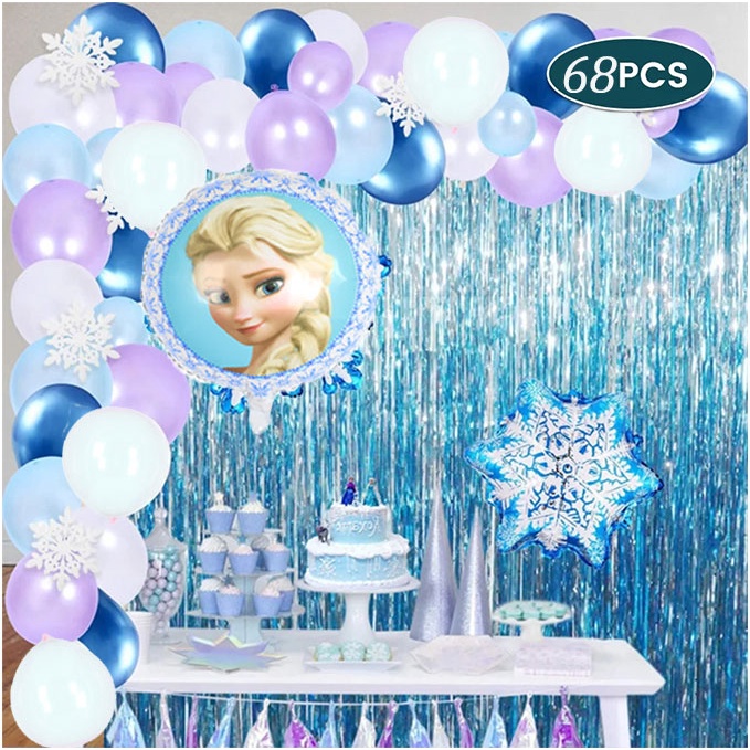 Pcs Snowflake Frozen Balloon Sets Happy Birthday Banner Balloons Kit