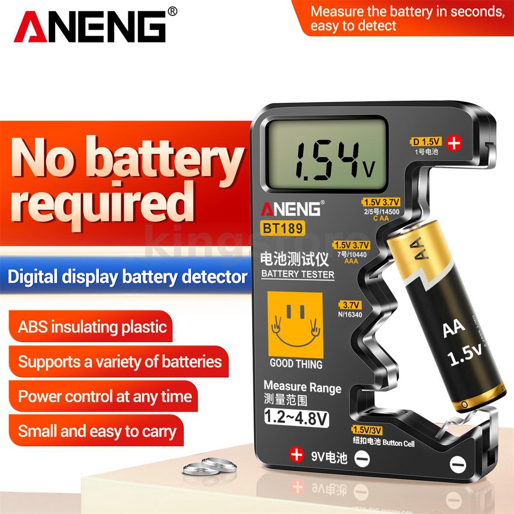 Aneng Bt Digital Battery Tester Lcd Display Aa Aaa V V V Button