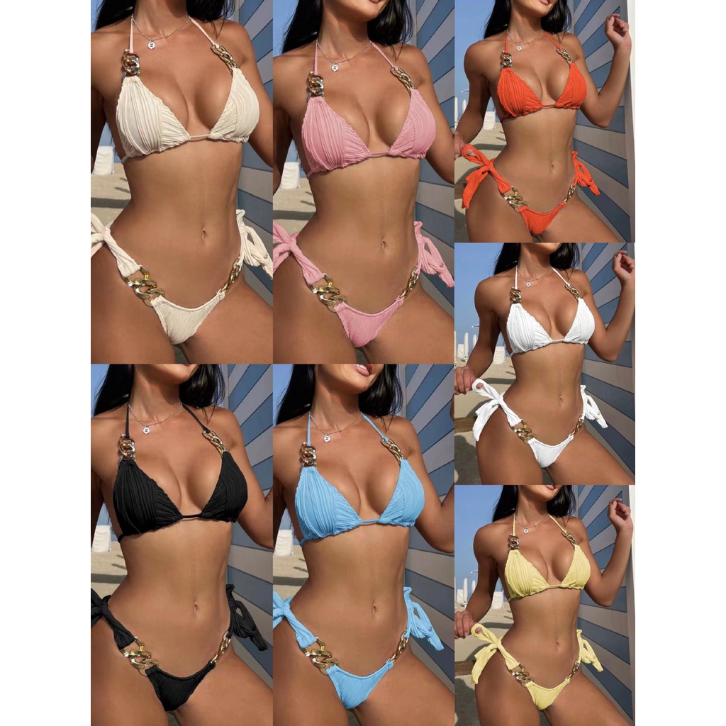 Women Bikini Sexy New Style Split Swimsuit Chain Bikini Beach Hot