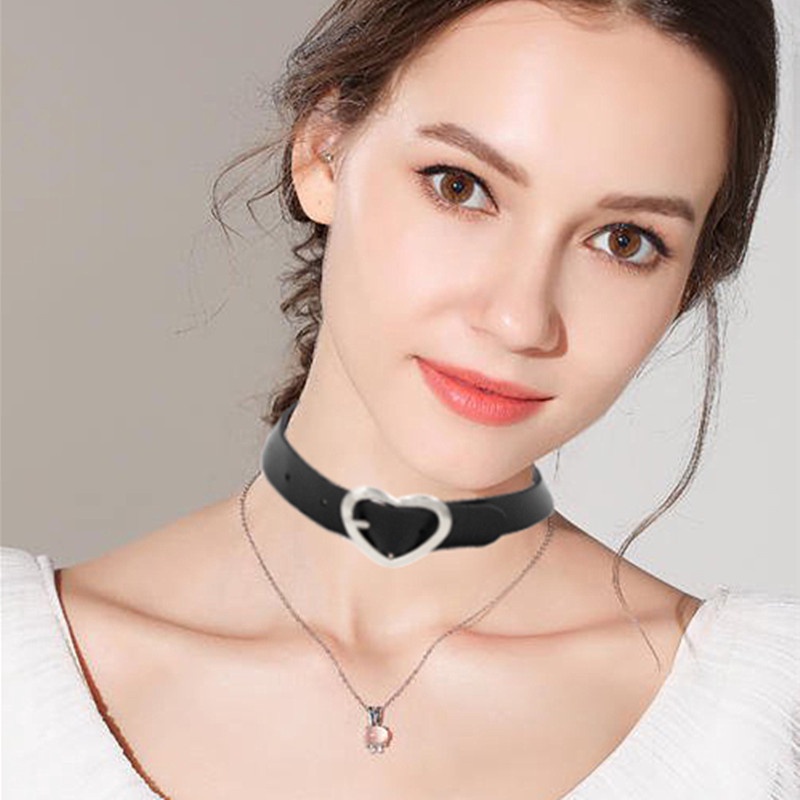 New Pattern Women Sexy Gothic Lock Harajuku Chocker Necklace Heart Key