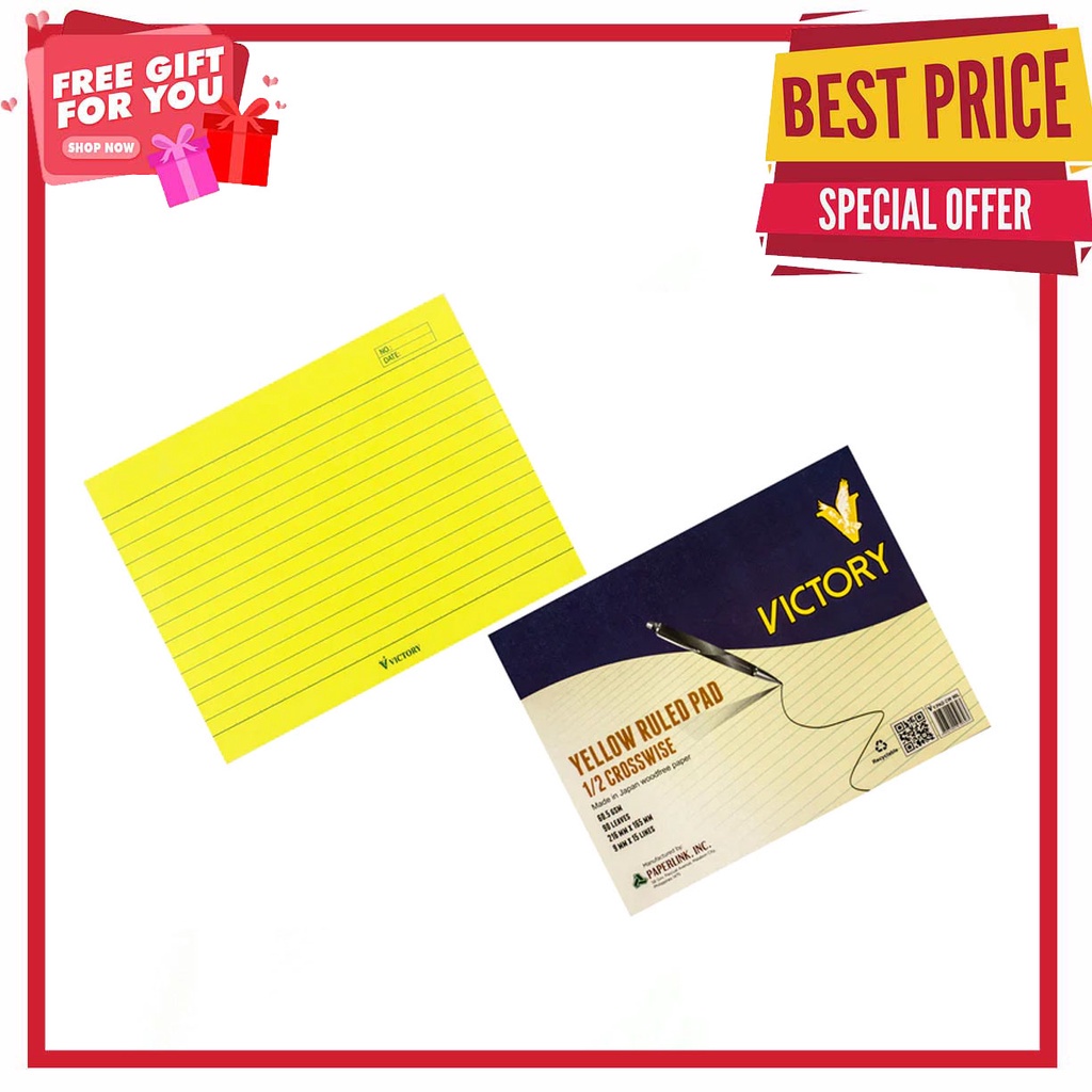 1 2 CROSSWISE Victory Yellow Pad 90 Leaves XPD Shopee Philippines