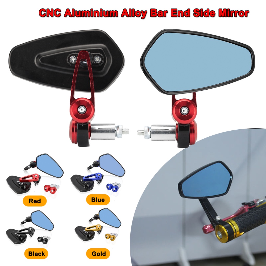 Side Mirror CNC Alloy Aluminium Bar End Rearview Motorcycle Universal