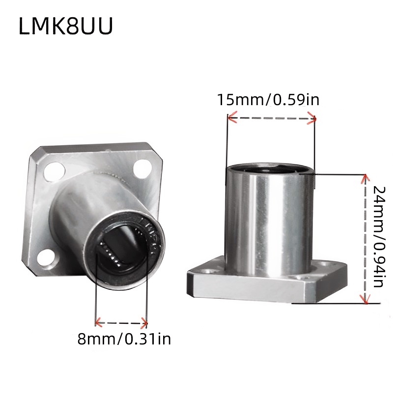 LMK6 8 12 16 20 25UU Square Flange Linear Ball Bearing Shopee Philippines